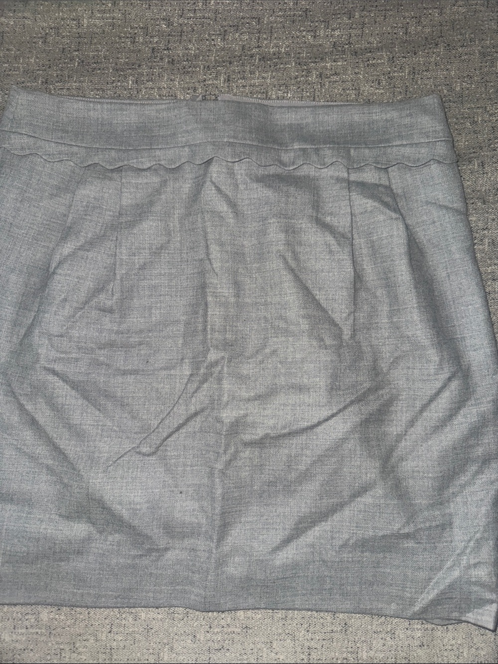 J. Crew Light Gray Mini Skirt with Scallop Waistband